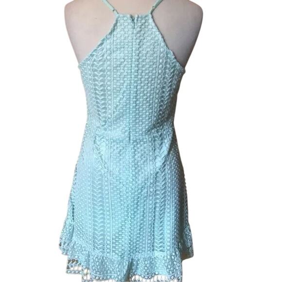 Venus Mint Green Lace Overlay Razorback Casual Summer Short Mini Dress 10 - Picture 5 of 12
